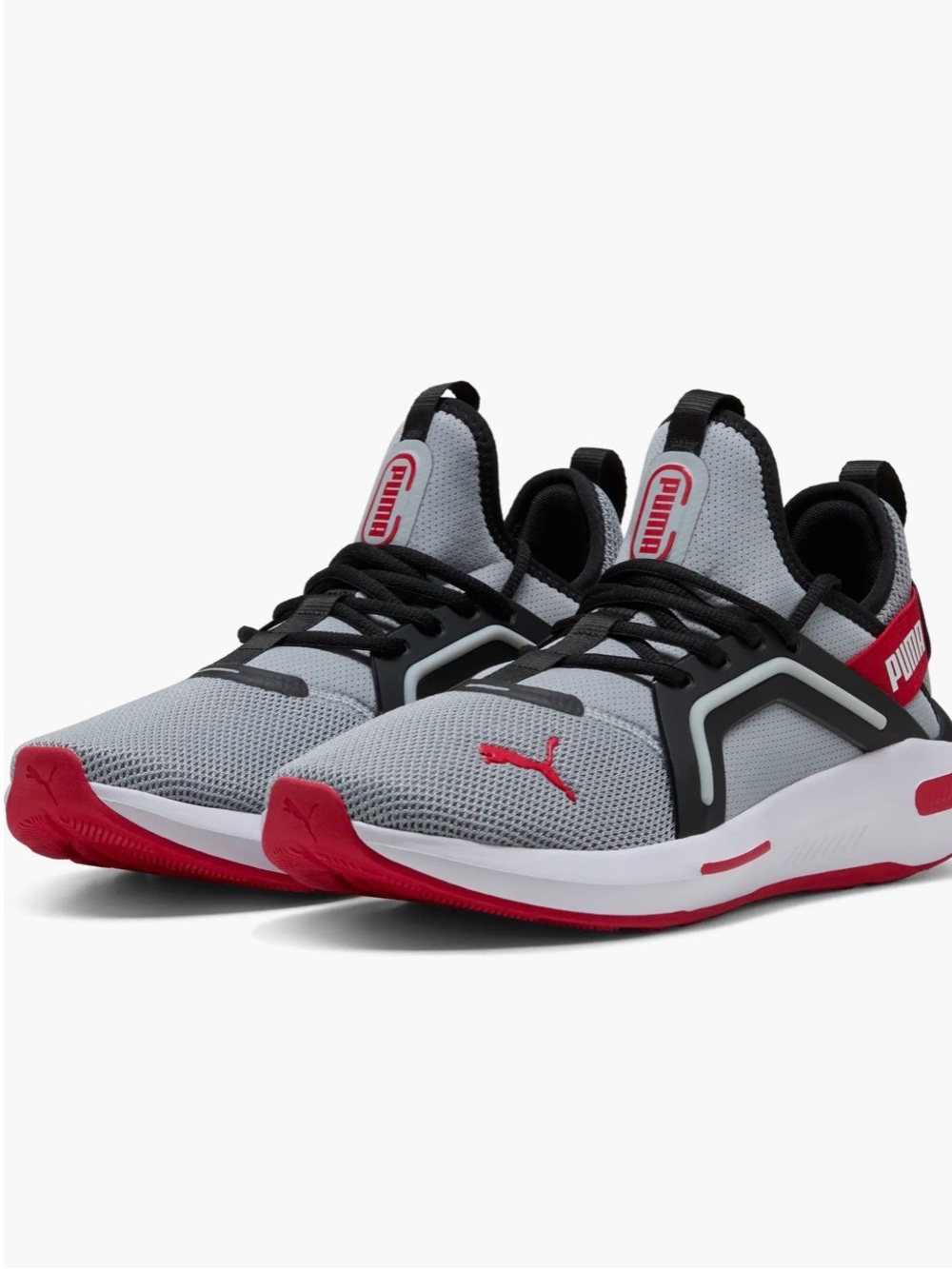 New Never Worn Puma Men’s Athletic Sneakers in Gray and Red